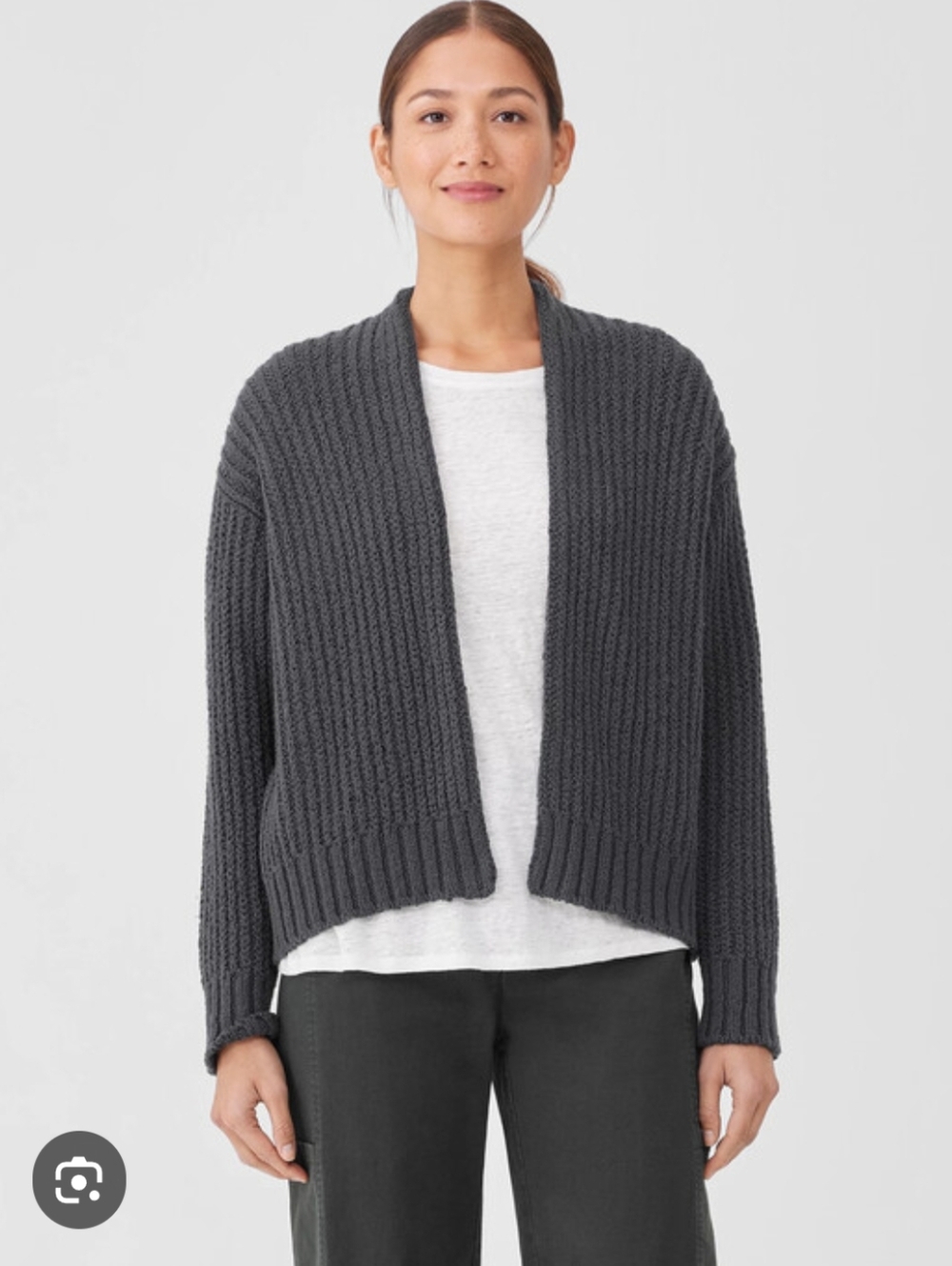 Black 🖤 🐈‍⬛ Popcorn Knit Open-Front Cardigan Plus Size XXL